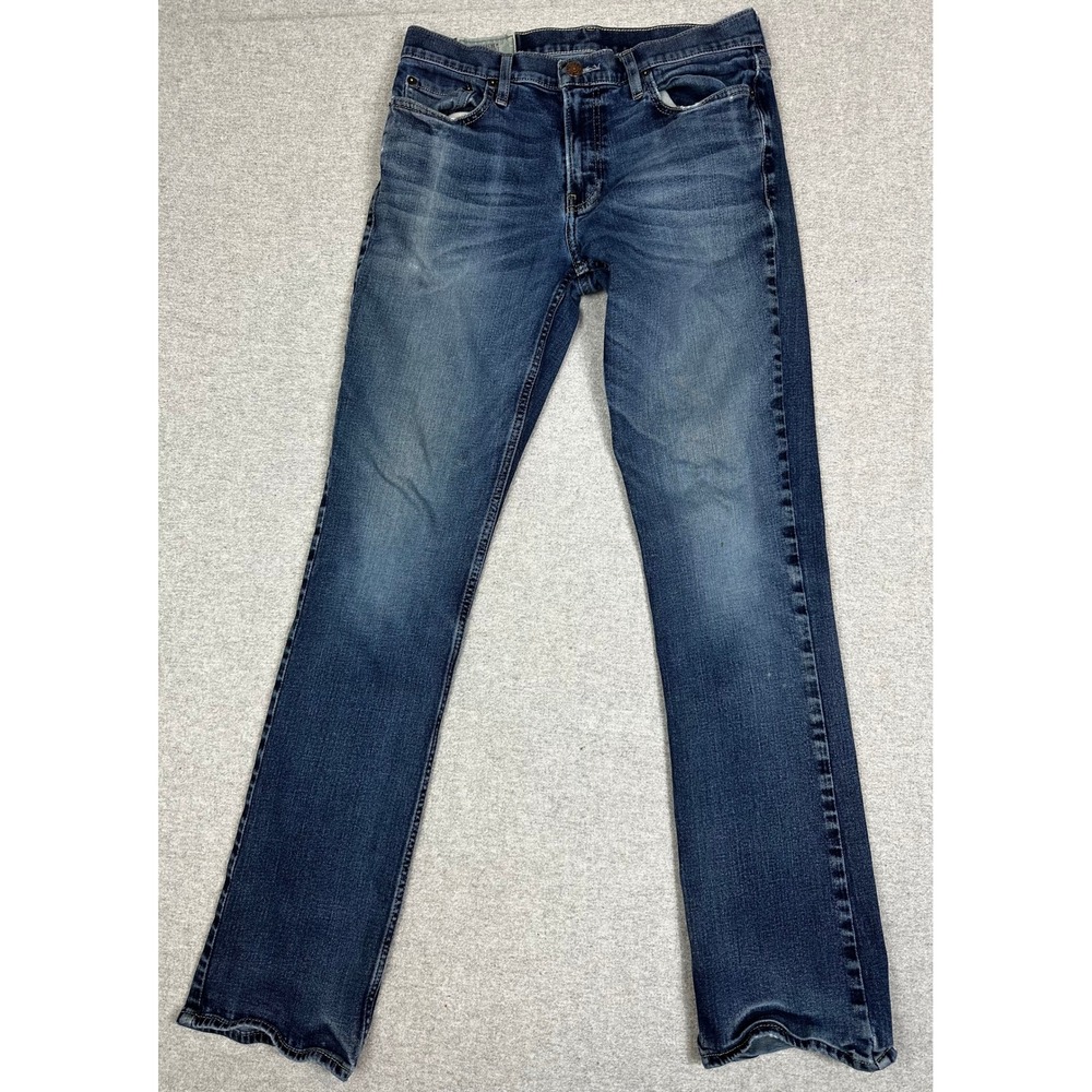 Vtg Y2K Hollister Jeans Mens 32x34 Slim Boot Blue Med Wash Denim Western Cowboy